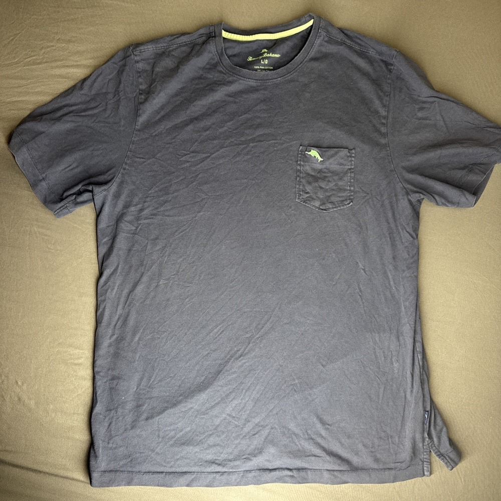 Tommy Bahama Shirt Men‎ Large Blue Navy Casual Tee Relax